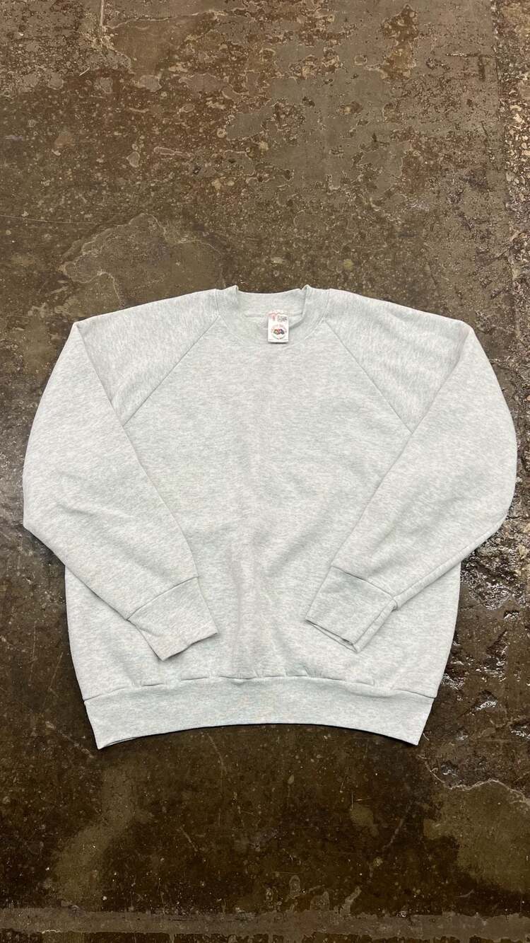 Vintage Fruit of the Loom Sweatshirt Size L Heather Gray